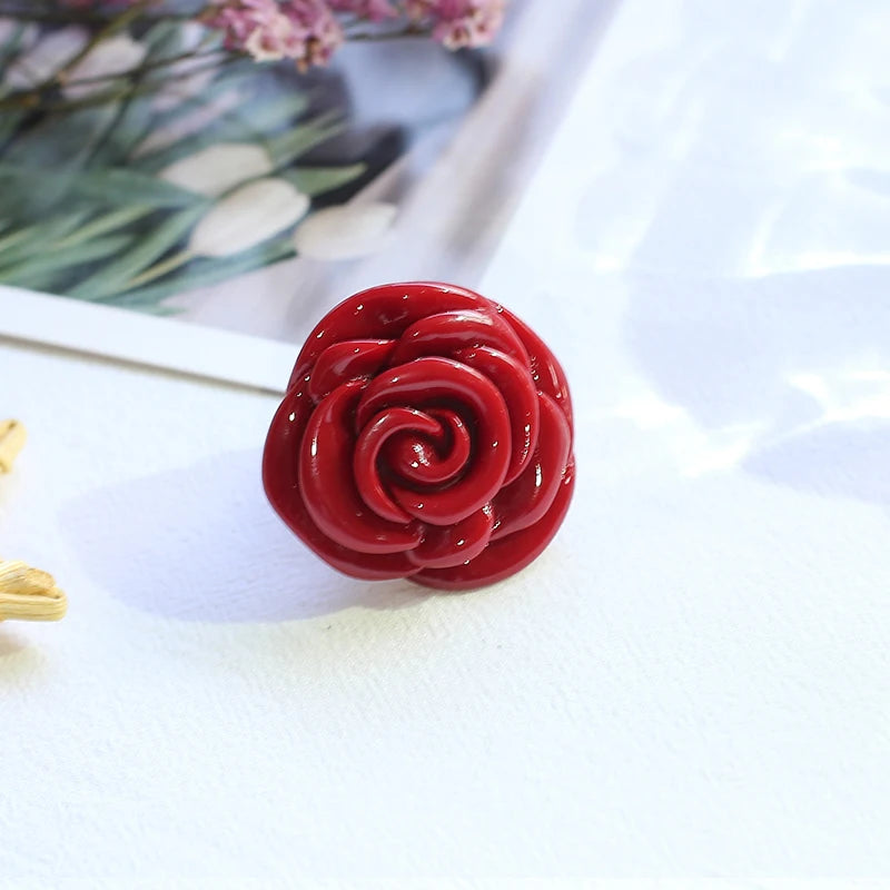 TEEK - Acrylic Rose Korea Ring JEWELRY theteekdotcom size8 3  