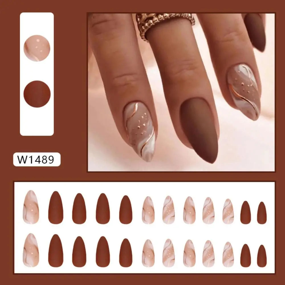 TEEK - 24pcs Shiny and Matte False Nails NAIL ART theteekdotcom W1489  