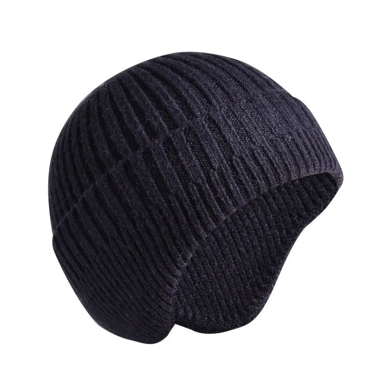 TEEK - Solid Knitted Earmuff Beanie Hat HAT theteekdotcom navy  