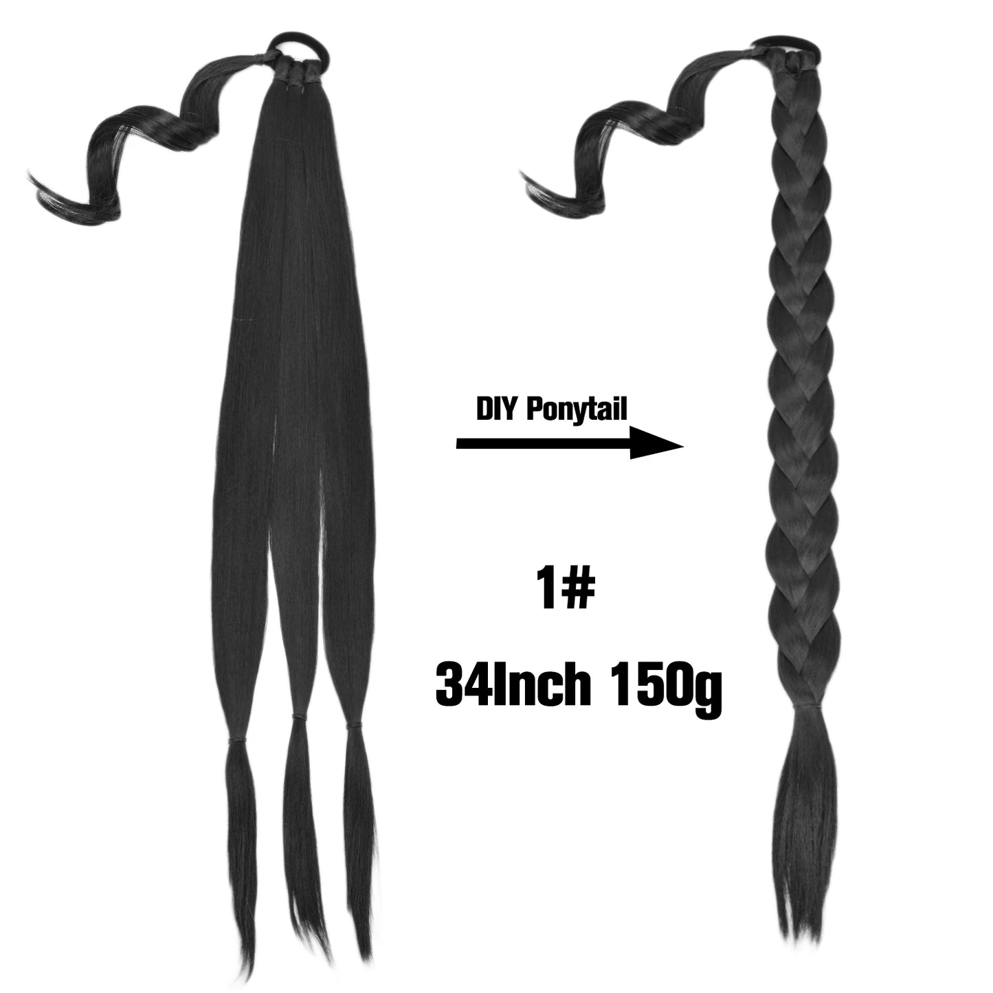TEEK - 20 Inch Long Braided Synthetic PonytailHair Extension