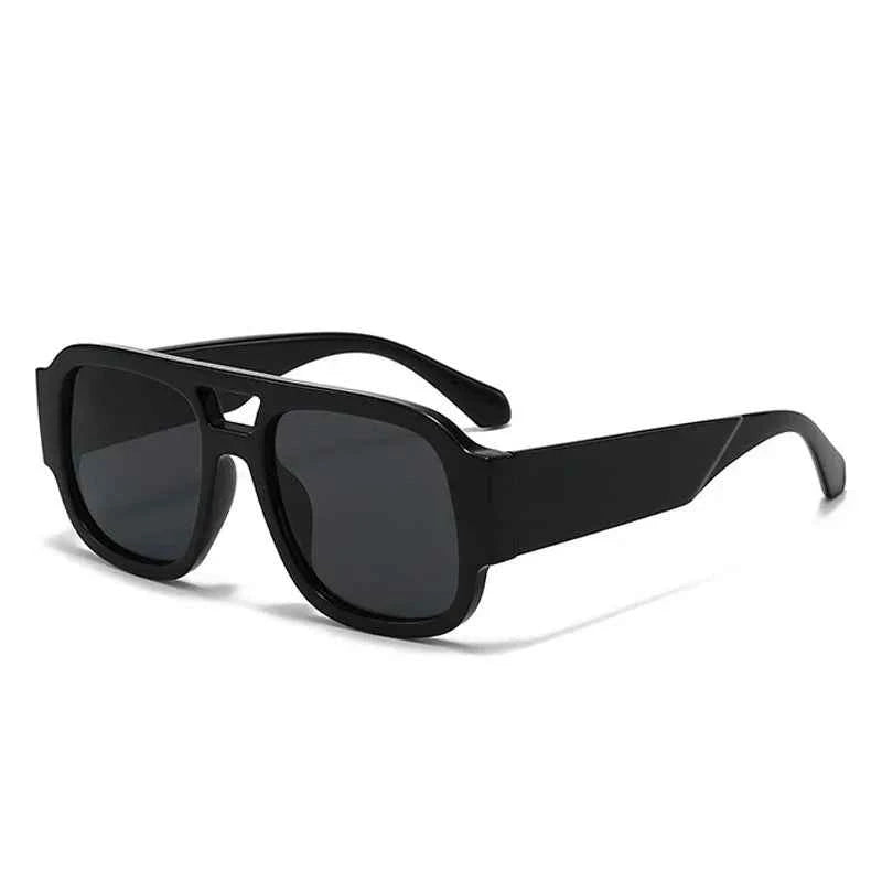 TEEK - Candy Color Double Bridges Square Sunglasses Shades UV400 EYEGLASSES theteekdotcom Black grey