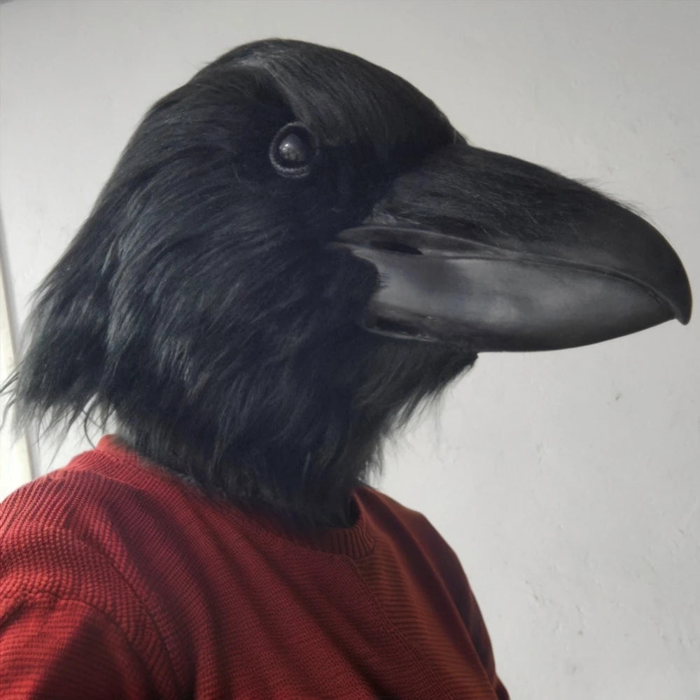TEEK - Black Latex Crow Mask COSTUME theteekdotcom