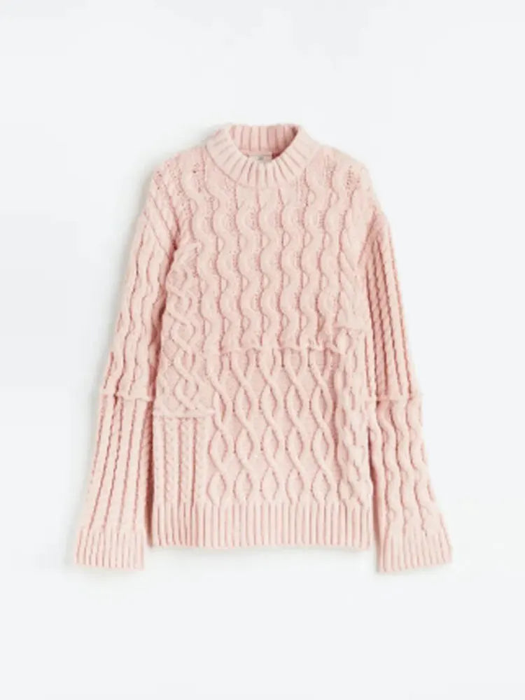 TEEK - Sweet Pink Knitted Long Sleeve Sweater TOPS theteekdotcom   