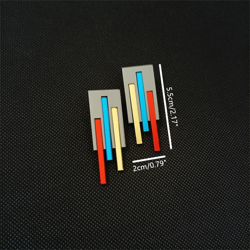 TEEK - Stripes Glitter Mirror Earrings JEWELRY theteekdotcom   