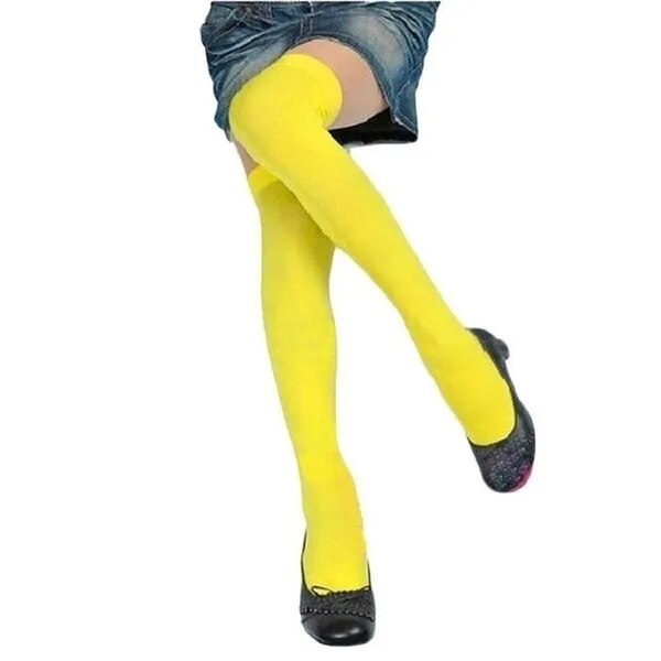 TEEK - Candy Colors Over The Knee Long Stockings LINGERIE theteekdotcom Yellow  