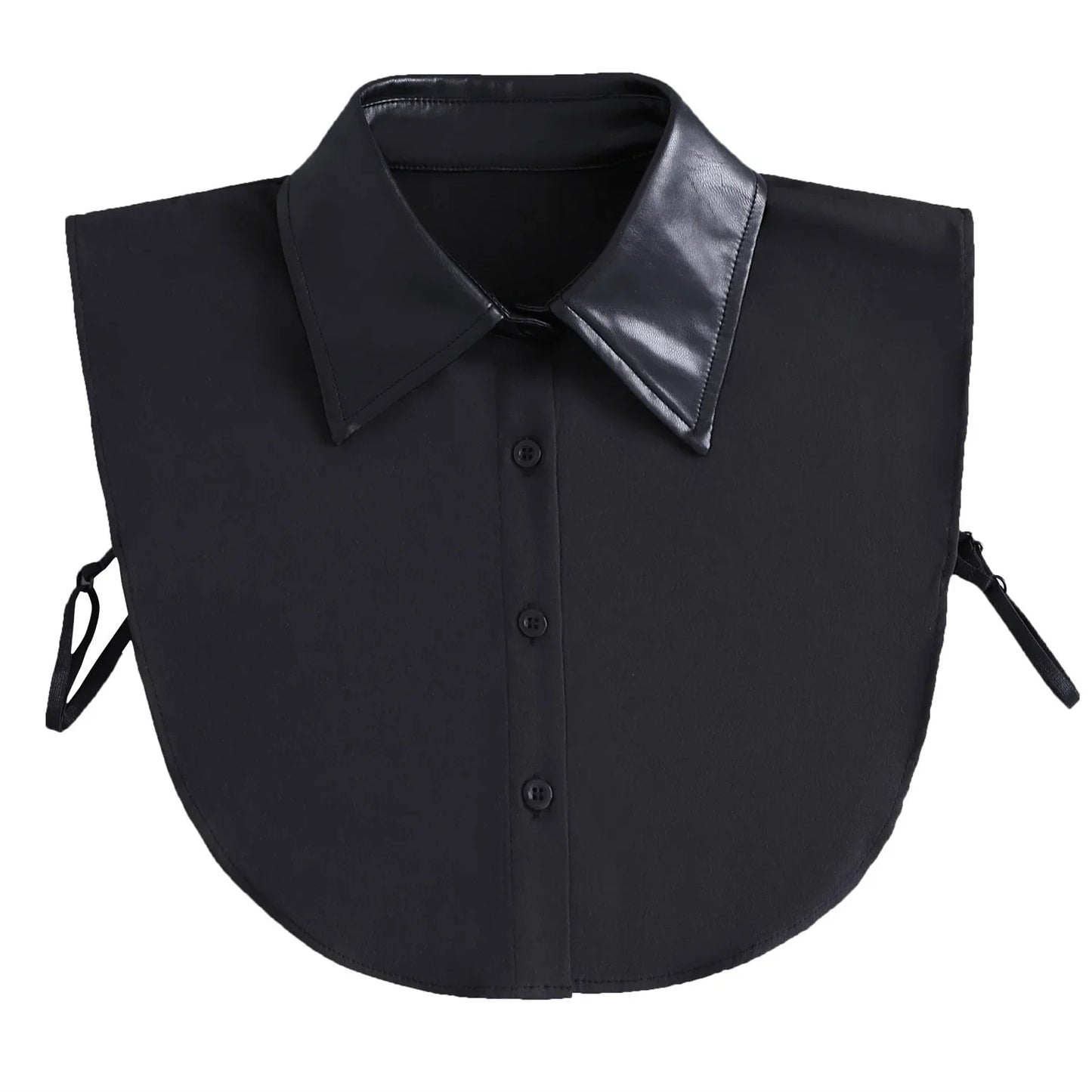 TEEK - Detachable Flat Dickey Long Lapel Collar COLLAR theteekdotcom Leather Collar Only