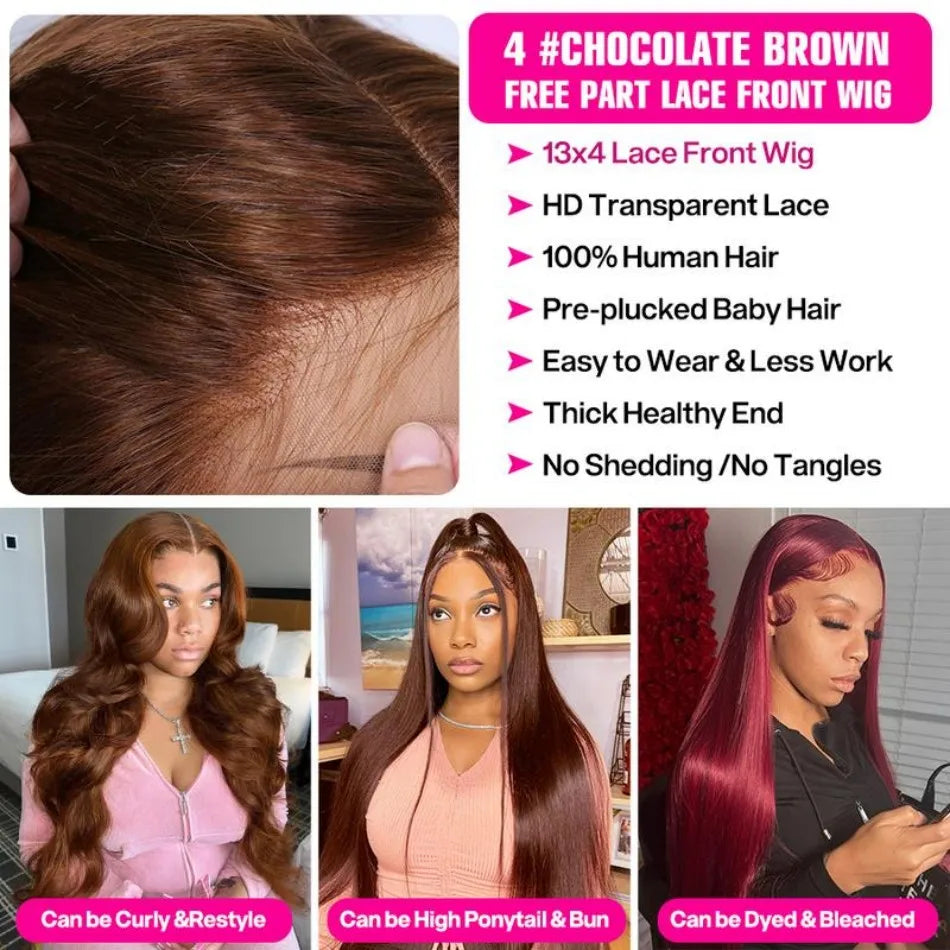 TEEK - HD Lace Frontal Wig Chocolate Brown Remy Body Wave Wig HAIR theteekdotcom