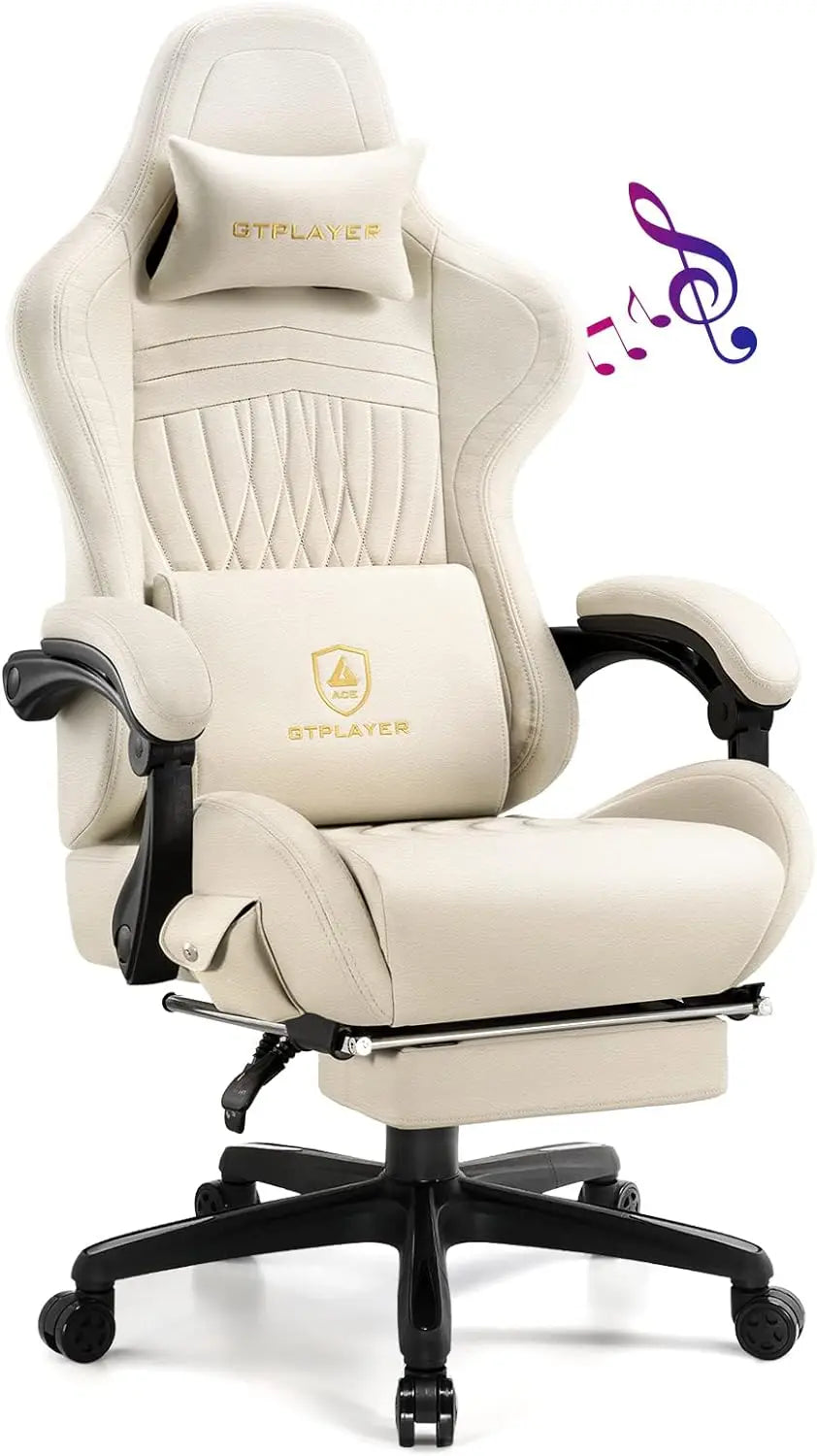 TEEK - GT PLAYER Computer Gaming Chair HOME DECOR theteekdotcom Ivory  