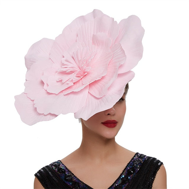 TEEK - Large Flower Hair Cap Accessories HAT theteekdotcom Light Pink  