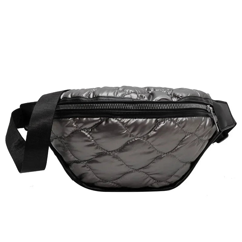 TEEK - Glimmer Quilt Fanny Chest Bag BAG theteekdotcom Gray Waist bag  