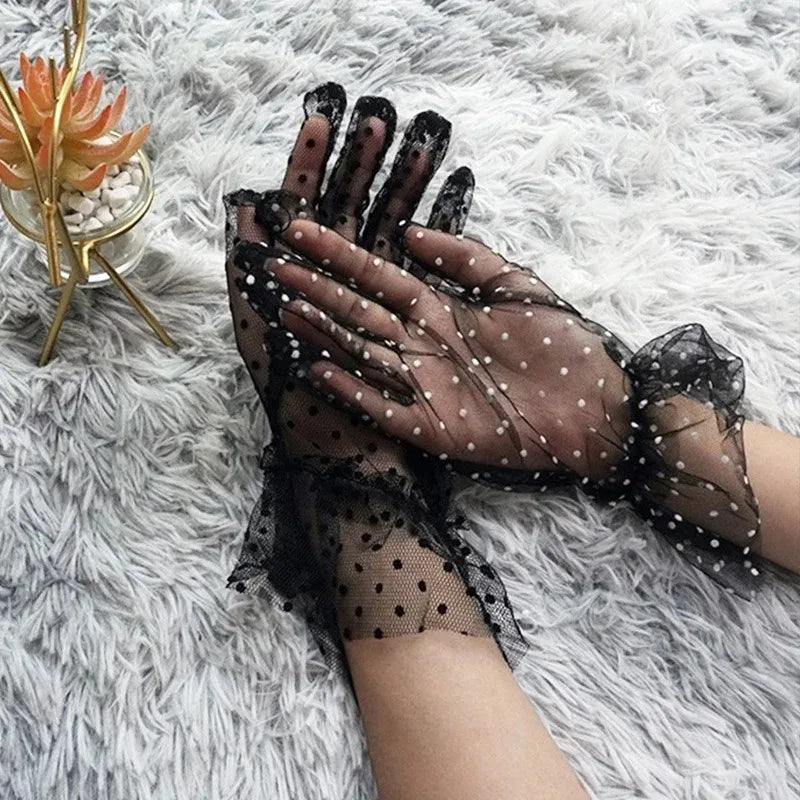 TEEK - Dot Mesh Tulle Gloves GLOVES theteekdotcom   