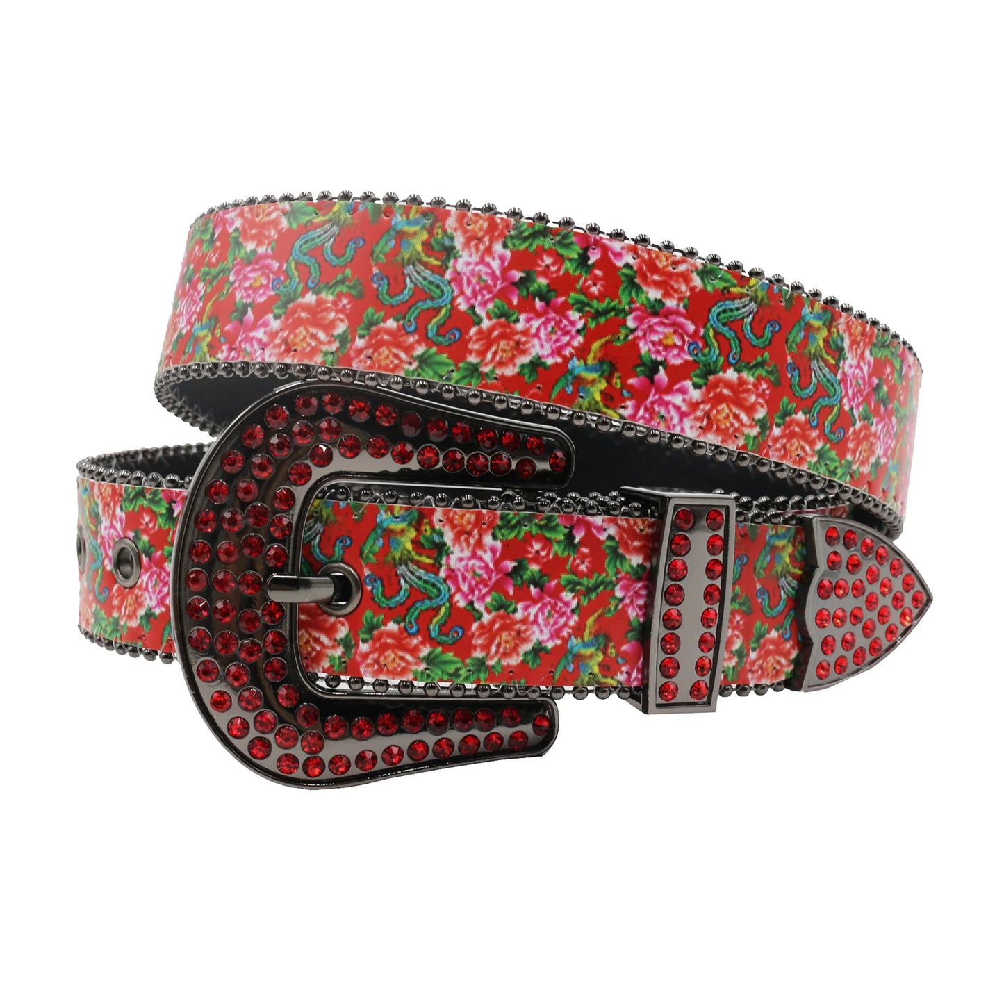 TEEK - Flower Print Belts BELT theteekdotcom MDH-Red 125cm/49.21in 