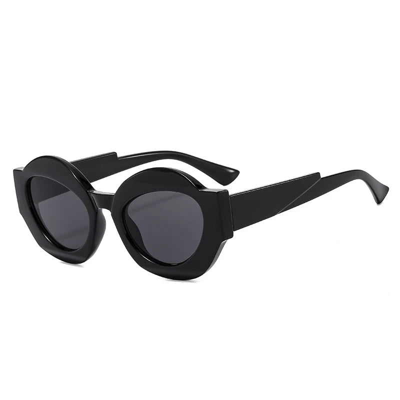 TEEK - Double Color Oval Sunglasses EYEGLASSES theteekdotcom Black gray