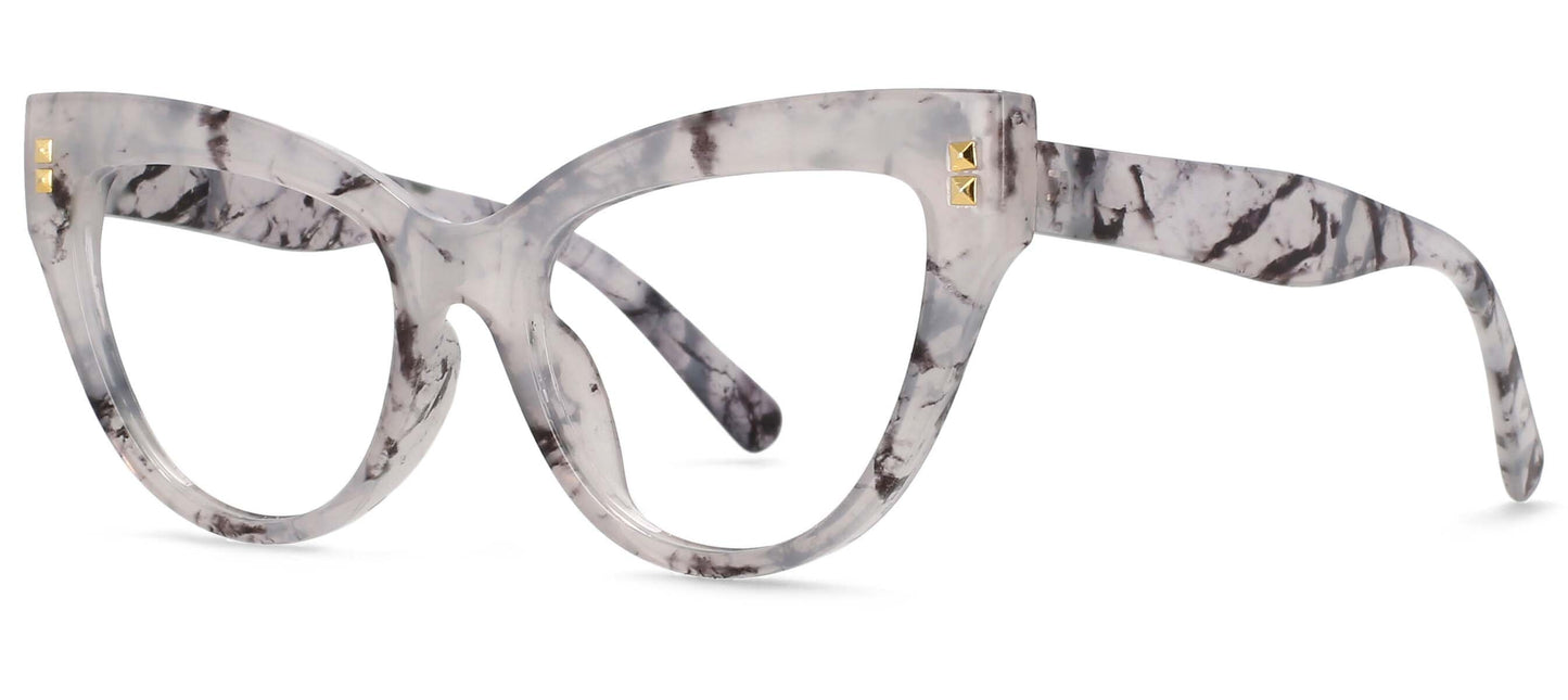 TEEK - Contrasting Cat Eye Reading Glasses | Prescribed or Zero Strength EYEGLASSES theteekdotcom GreyBeanC7 0 