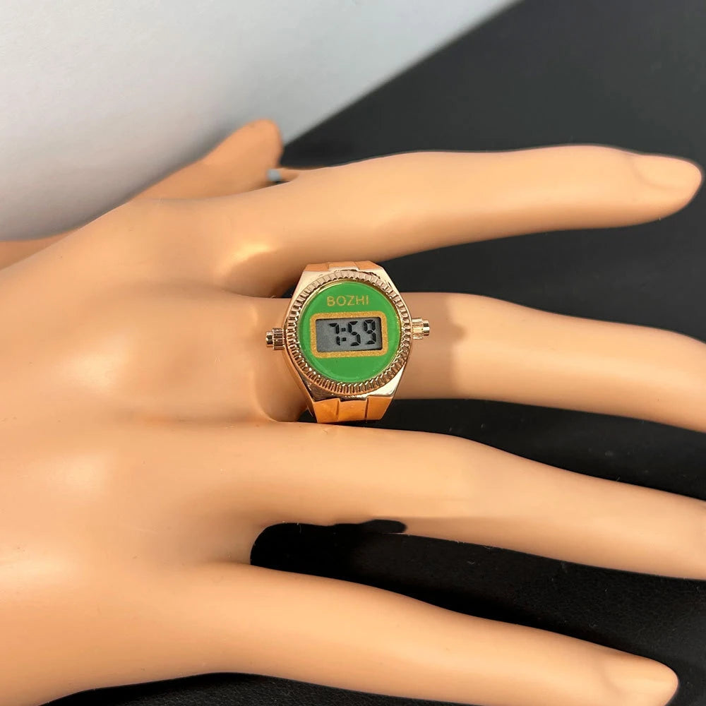 TEEK - Mini Electronic Digital Watch Finger Rings WATCH theteekdotcom rose-green  