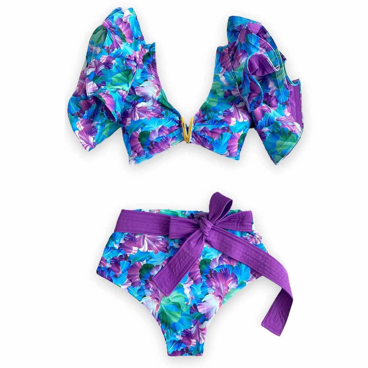 TEEK - Push-Up Padded Ruffles Belted Bandage Bikini SWIMWEAR theteekdotcom   
