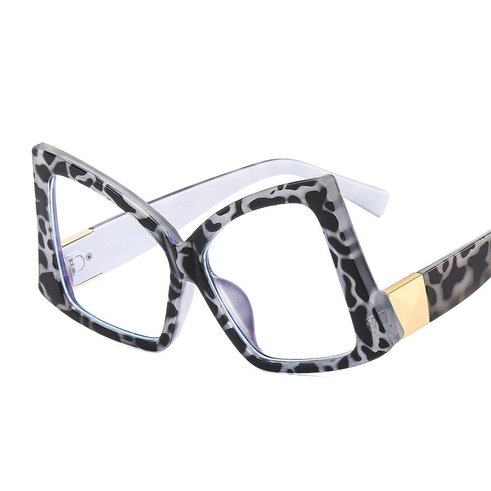 TEEK - Oversized Bow Cat Eye Eyewear EYEGLASSES theteekdotcom Gray Leopard  