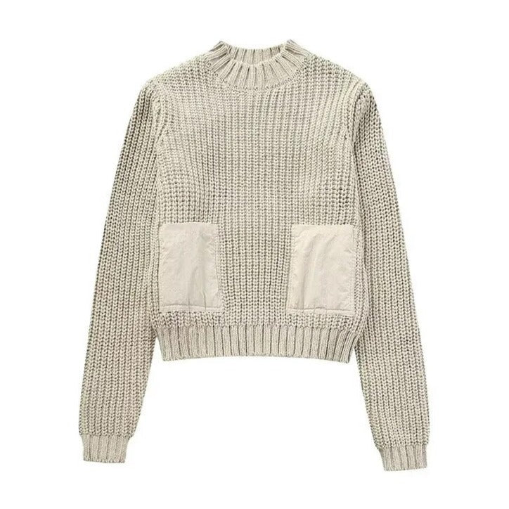 TEEK - Patchwork Pocket Knitted Sweater TOPS theteekdotcom S  