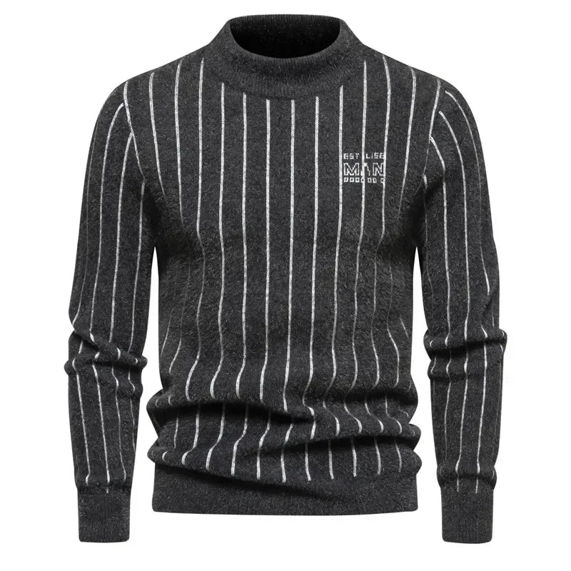 TEEK - Mens Soft Sir Knit Sweater  Pullover TOPS theteekdotcom Dark Gray-H05 L 