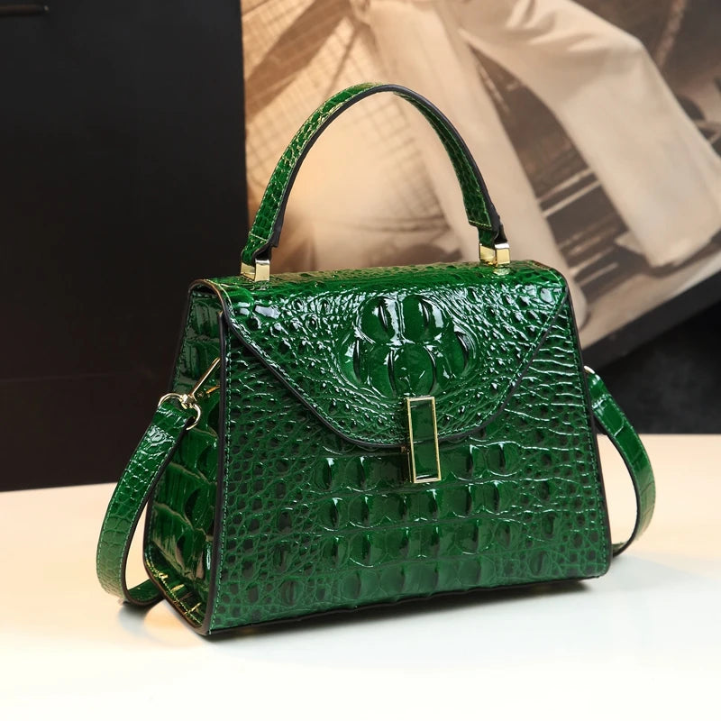 TEEK - Croc Pattern Small Flap Final Handbag BAG theteekdotcom green  