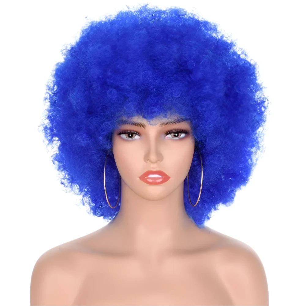 TEEK - Short Hair Afro Curly Wig HAIR theteekdotcom blue 10inches 