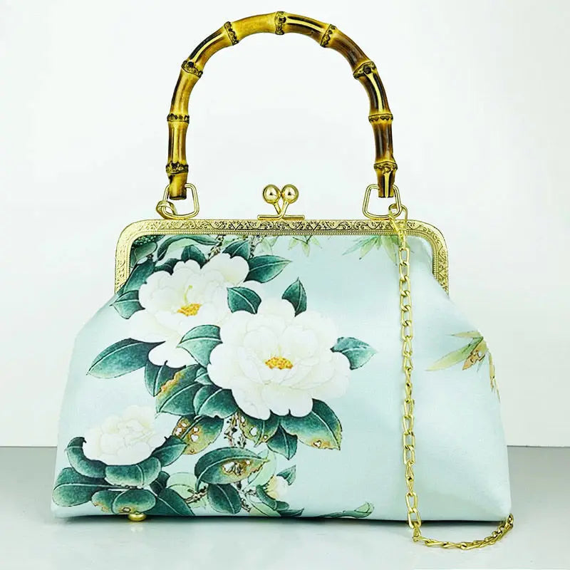 TEEK - Flower Lock Vintage Chain Handbag BAG theteekdotcom 12 camellia  