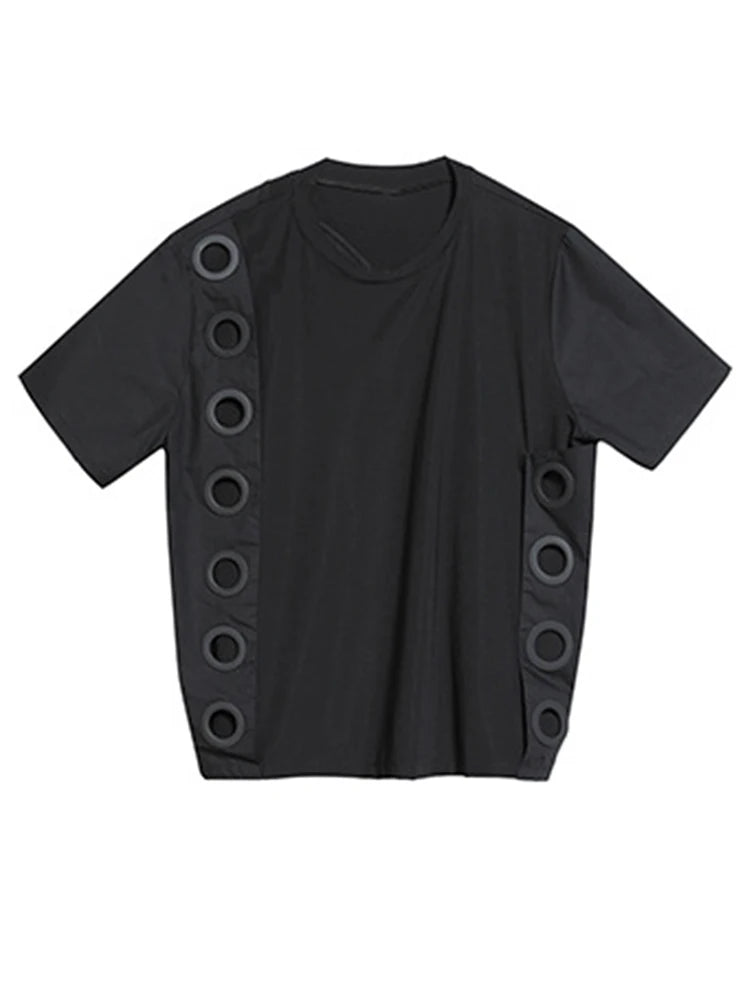 TEEK - Black Circle Down T-Shirt TOPS theteekdotcom   