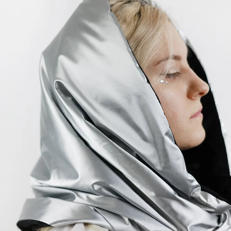 TEEK - Chunky Cowl Hooded Headscarf SCARF theteekdotcom silver One Size