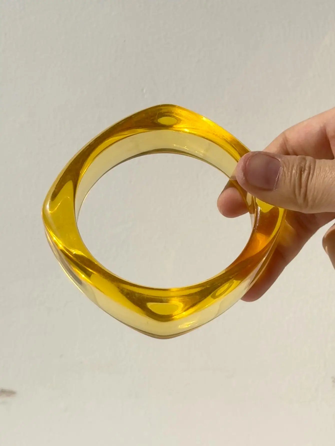 TEEK - Chunky Sunrise Yellow White Texture Silver Plated Bracelet JEWELRY theteekdotcom N