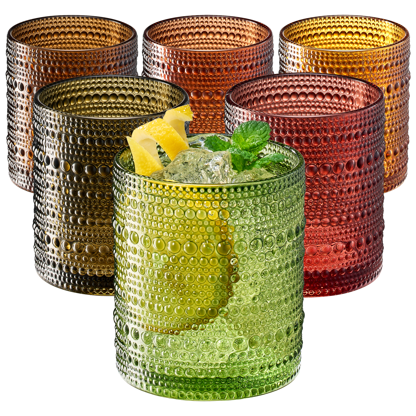 TEEK - Fortuna Hobnail Lowball Glassware Set of 6 HOME DECOR TEEK KS