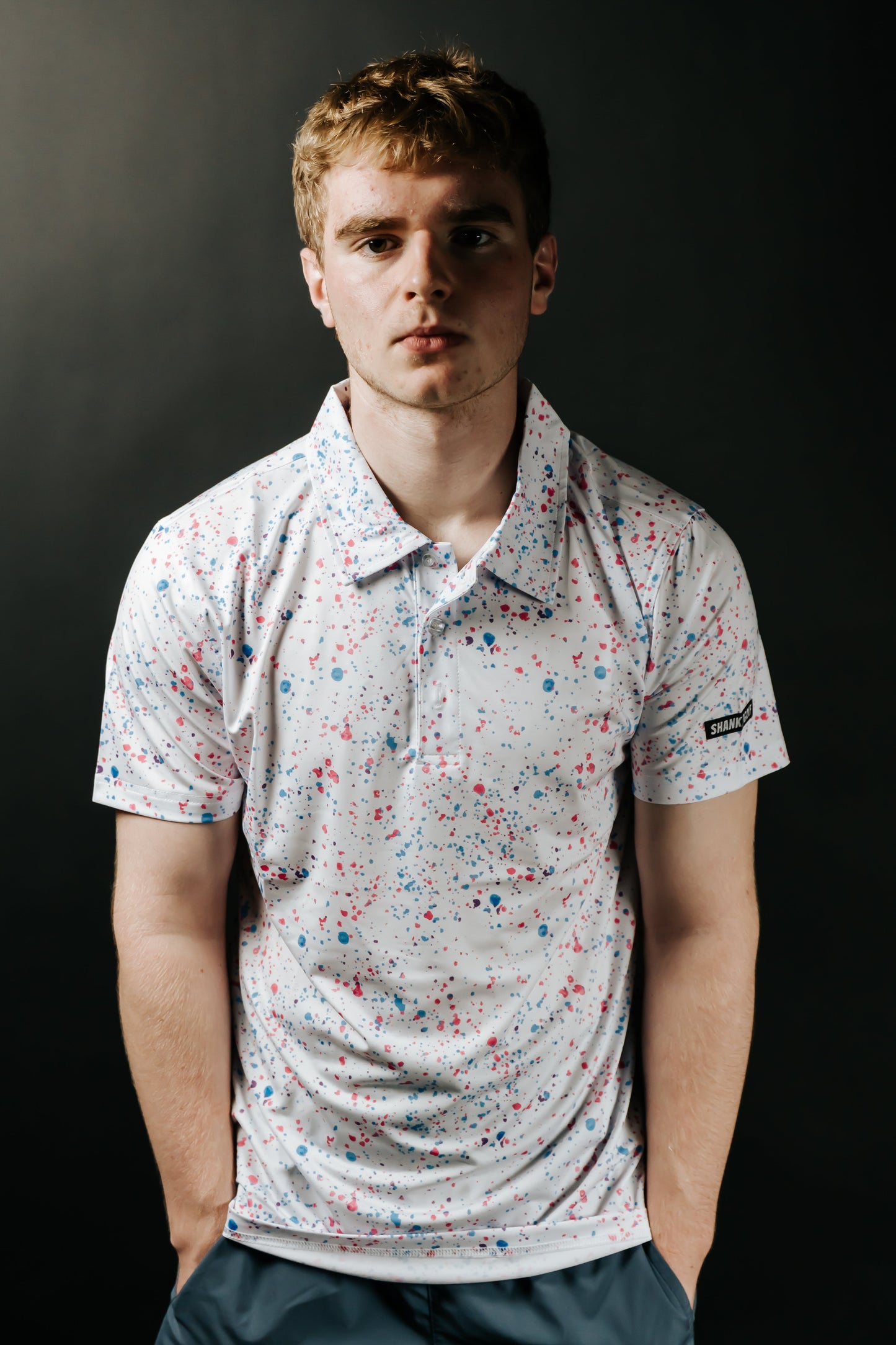 TEEK - Paint Splatter Polo White TOPS TEEK SIG