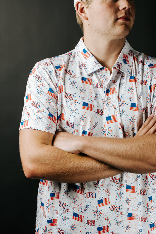 TEEK - Firework Splatter Polo TOPS TEEK SIG