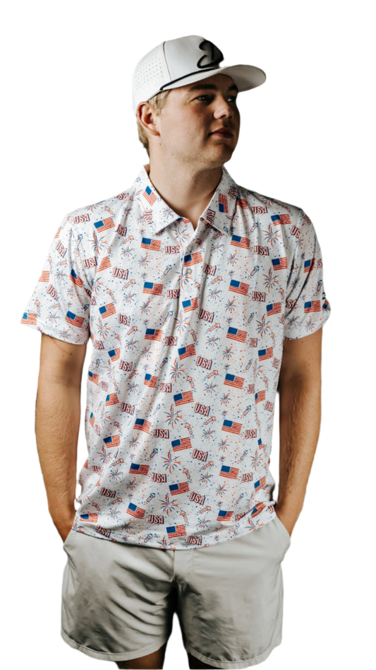 TEEK - Firework Splatter Polo TOPS TEEK SIG