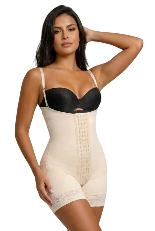 Mid Thigh Hook & Eye Bodysuit LINGERIE TEEK VS XS Nude