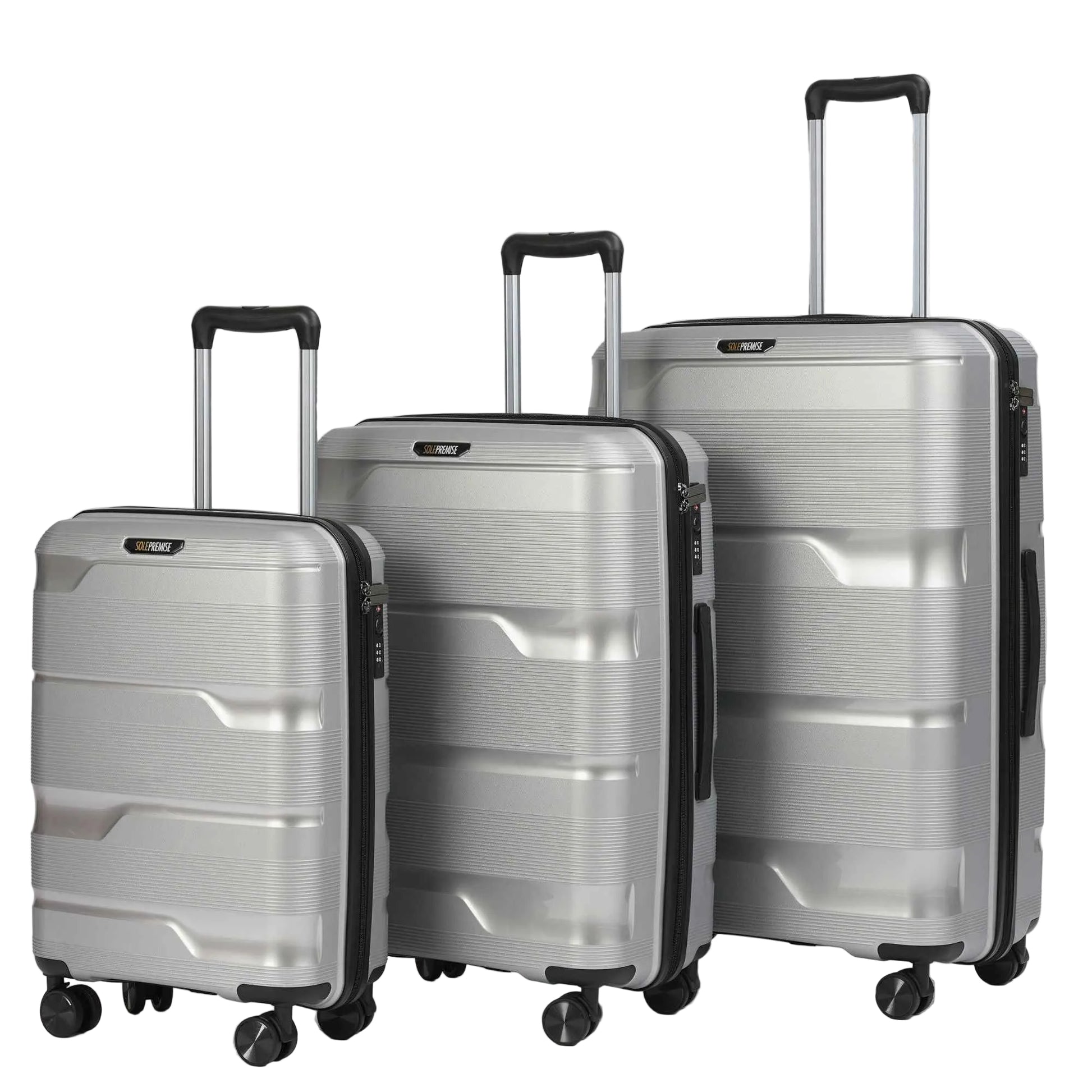 Silver Hardcase Roller Luggage Set (28', 24' and 20')
