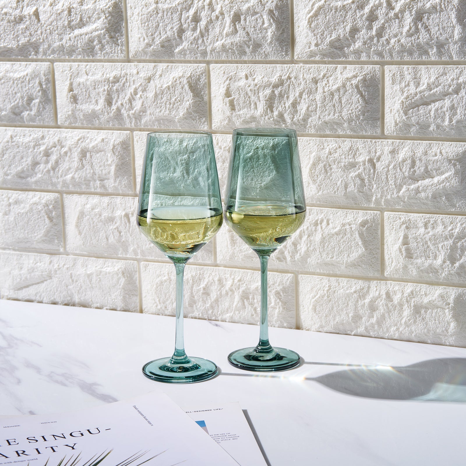 TEEK - Tonal Stemmed Wine Glassware Forest Green Set HOME DECOR TEEK KS