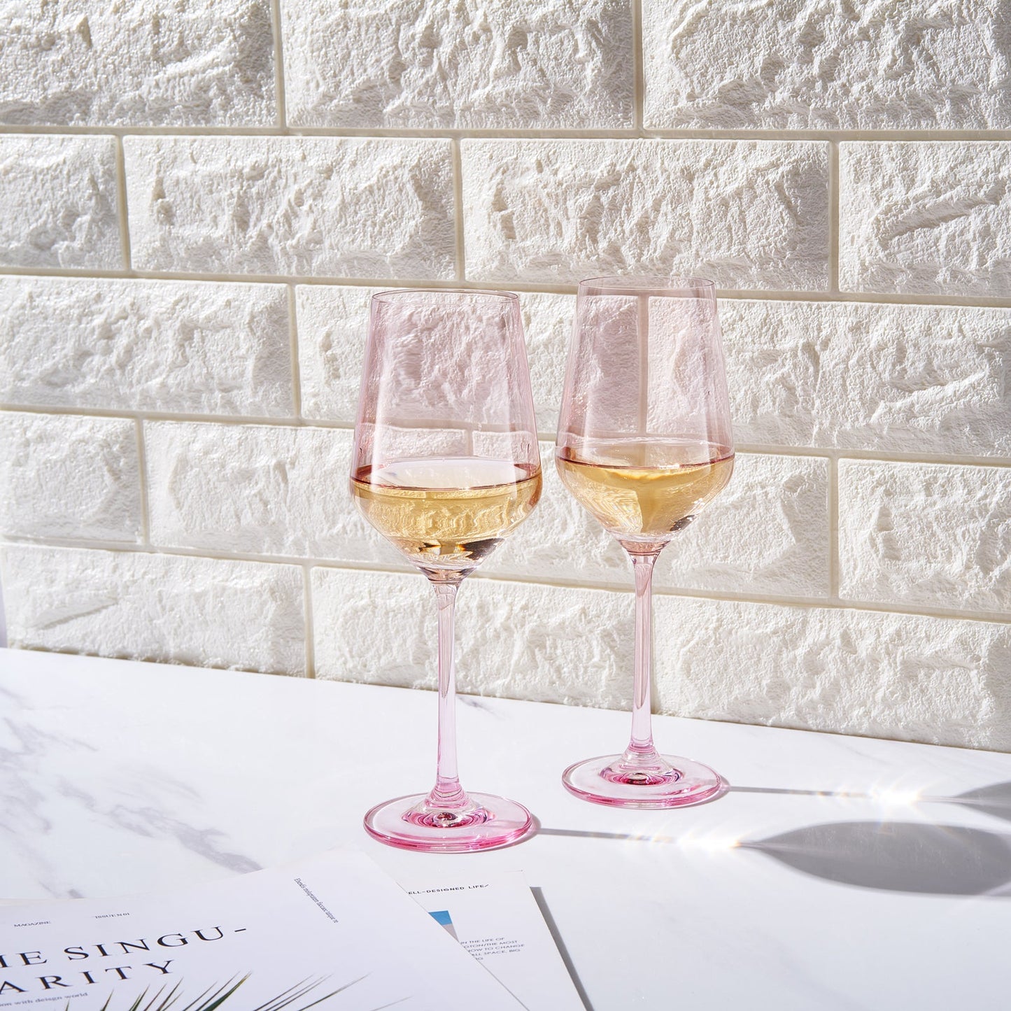 TEEK - Monet Stemmed Wine Glassware Magenta Set HOME DECOR TEEK KS