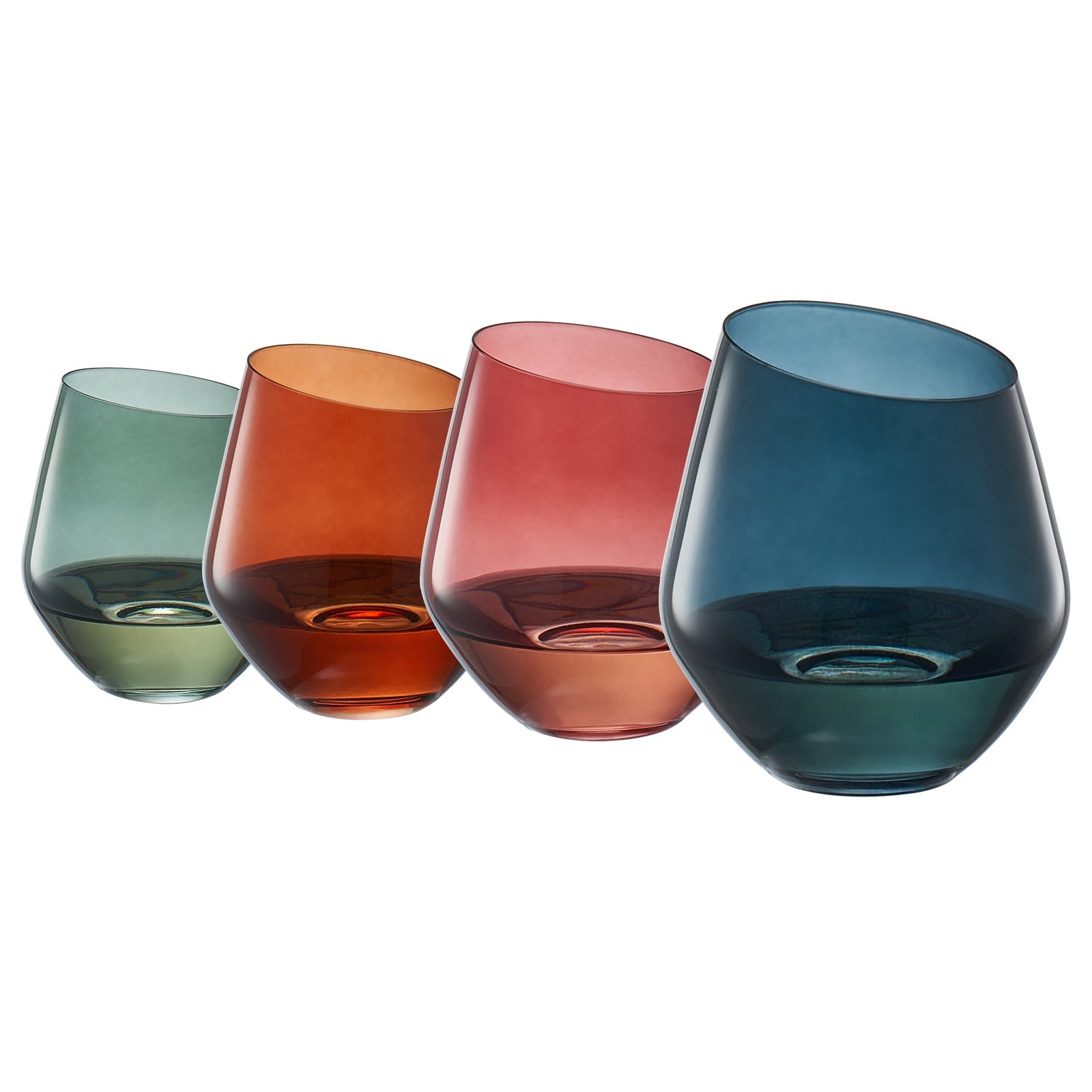 TEEK - Tonal Slanted Stemless Wine Glassware Set HOME DECOR TEEK KS