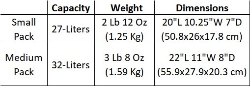 TEEK - 27 or 32 Liter Glide Ski Pack BAG TEEK LHG