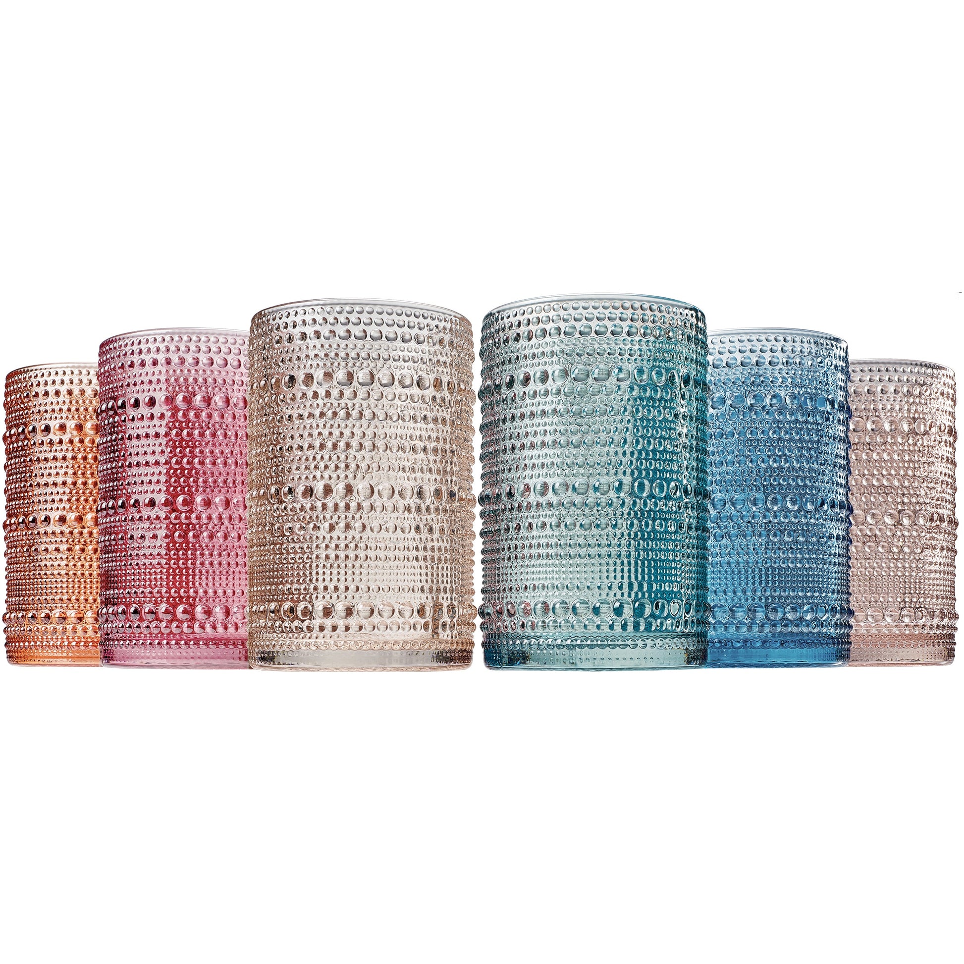 TEEK - Tonal Hobnail Highball Glassware Spring Set of 6 HOME DECOR TEEK KS