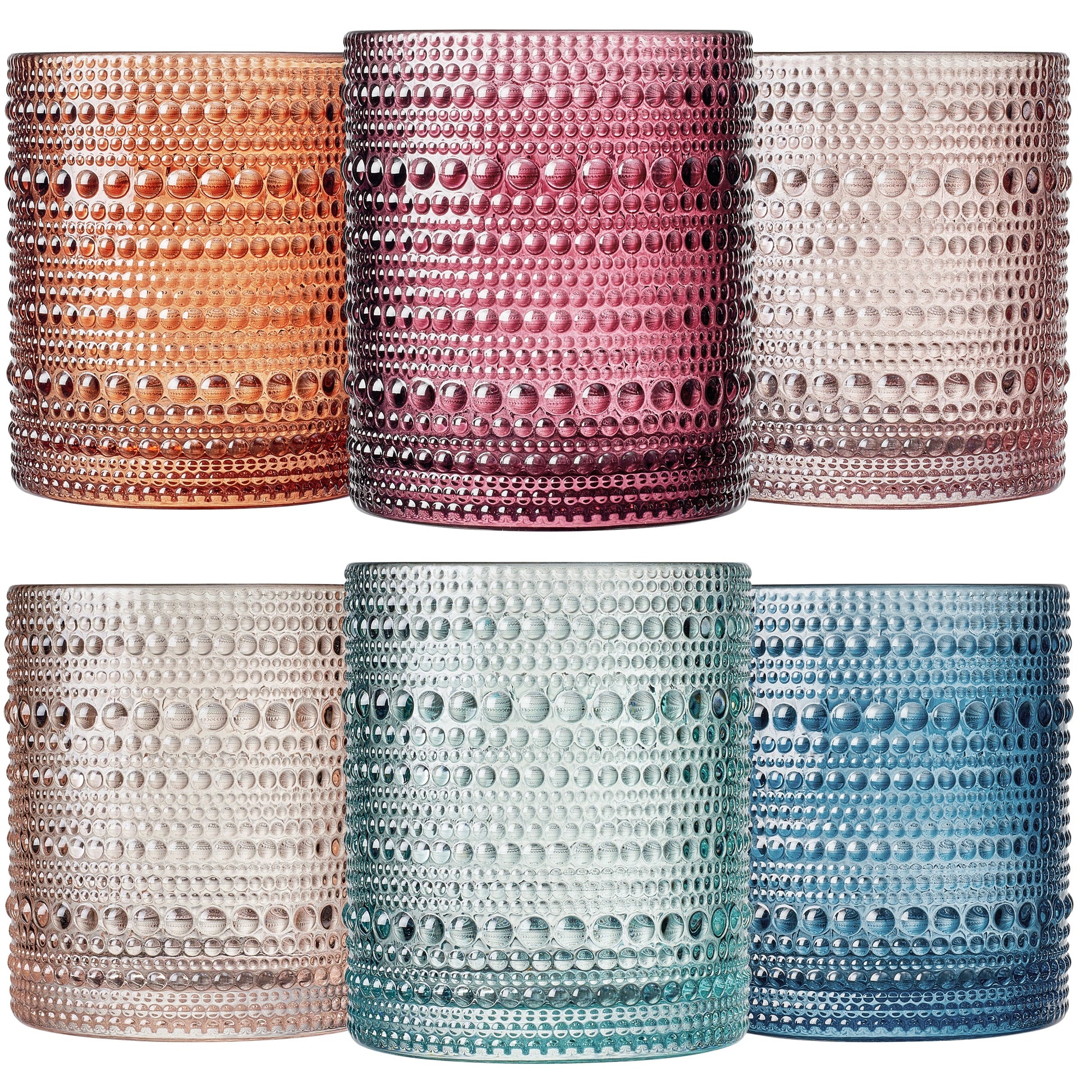 TEEK - Tonal Hobnail Lowball Glassware Spring Set of 6 HOME DECOR TEEK KS