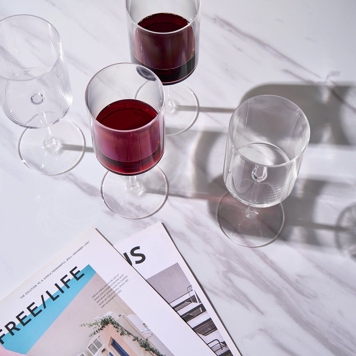 TEEK - Barcelona Acrylic Stemmed Clear Wine Glassware Set of 8 HOME DECOR TEEK KS