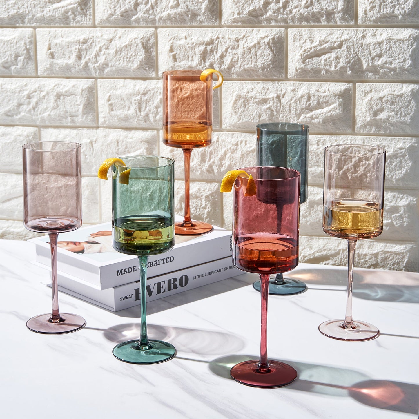 TEEK - Tonal Square Stemmed Wine Glassware Set HOME DECOR TEEK KS