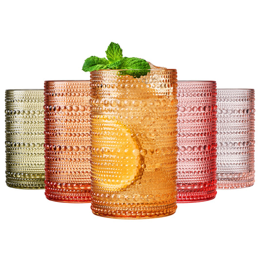 TEEK - Fortuna Hobnail Highball Glassware Set of 5 HOME DECOR TEEK KS
