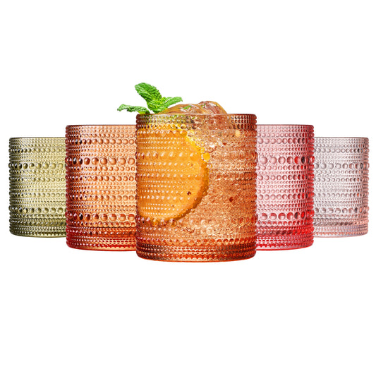 TEEK - Fortuna Hobnail Lowball Glassware Set of 5 HOME DECOR TEEK KS