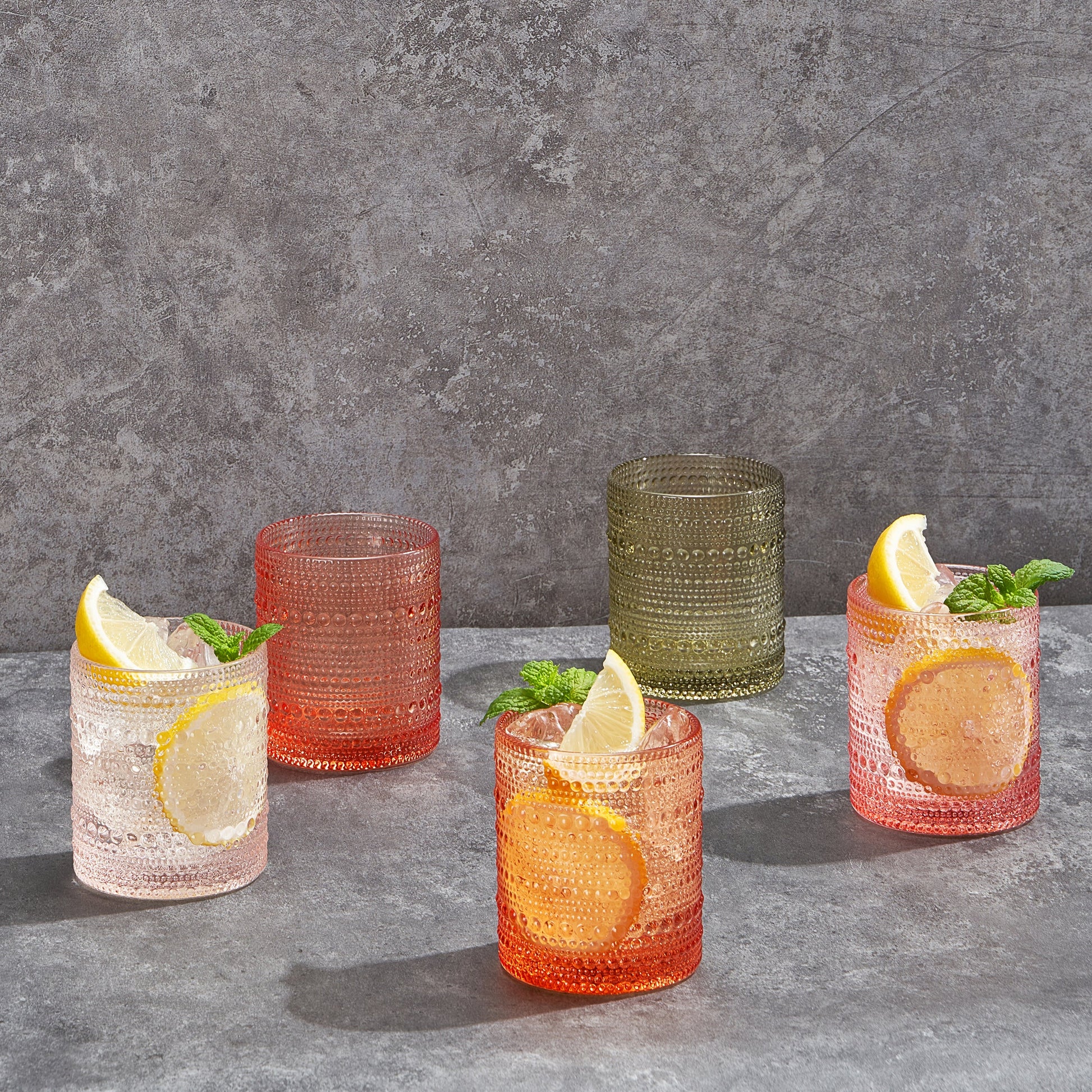 TEEK - Fortuna Hobnail Lowball & Highball Glassware Set of 10 HOME DECOR TEEK KS