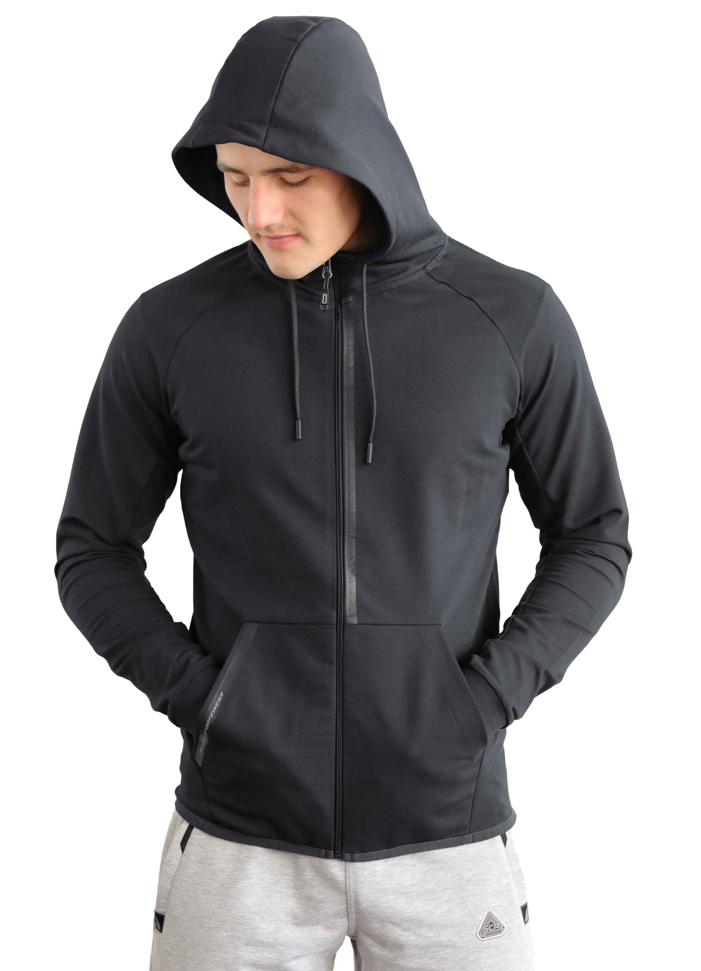 TEEK - All-Day Comfort Hooded Sweatshirt Slim Fit JACKET TEEK SCR Small Short Black