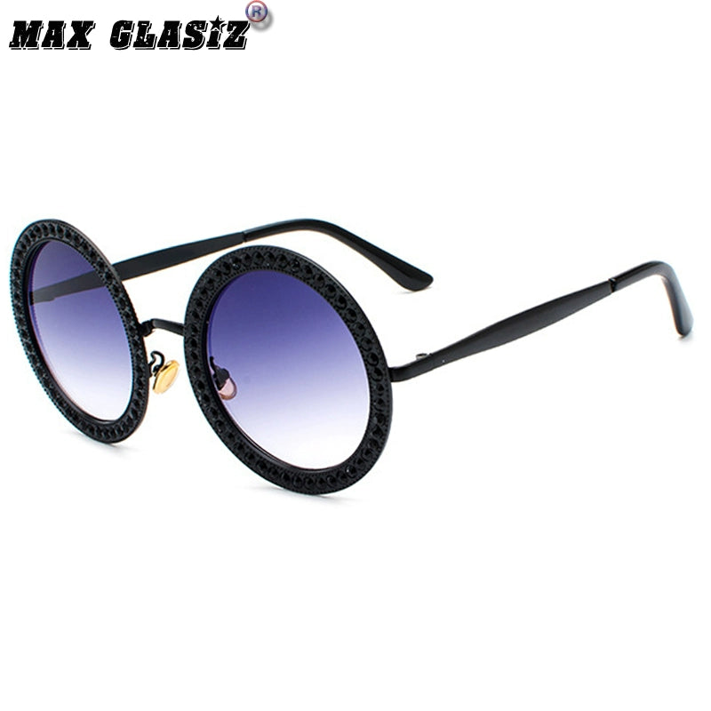 TEEK - Round Large Rim Spectacular Sunglasses EYEGLASSES theteekdotcom Black Frame/Gradient Grey  
