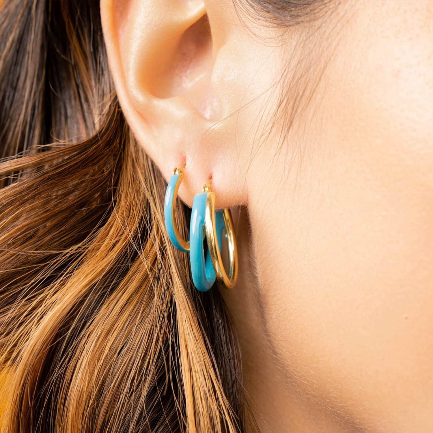 TEEK - Enamel Double Hoop Earrings JEWELRY TEEK GNH