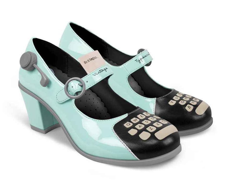 Chocolaticas® Mid Heels Typewriter Women's Mary Jane Pump Mid Heels Hot Chocolate Design 35 HCD/ 5 US/ 9.05"